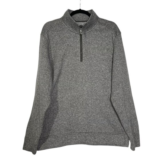 Tommy Bahama Quarter Zip Sweater Pullover Chevron Grey White Sz XL Golf Outdoor - Picture 1 of 13